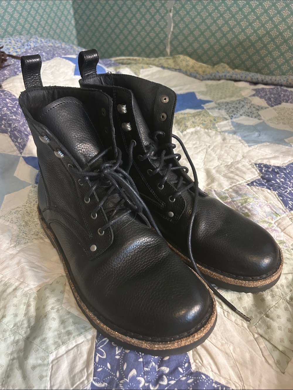 Birkenstock Black Leather Lace-Up Ankle Boots